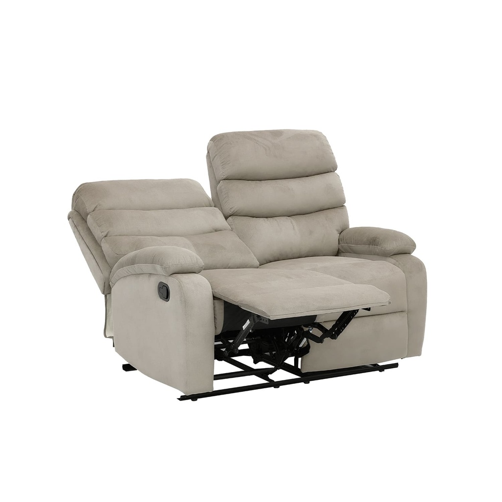 Sofá reclinable 2 cuerpos Logan gris claro 