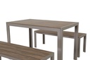Juego comedor terraza 2 bancos Elko champagne