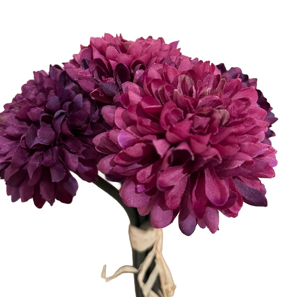Ramo 6 crisantemos artificial morado