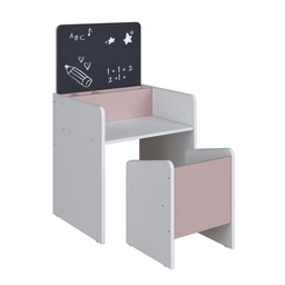 [230040939] Escritorio infantil con Silla Le Petit blanco-rosa